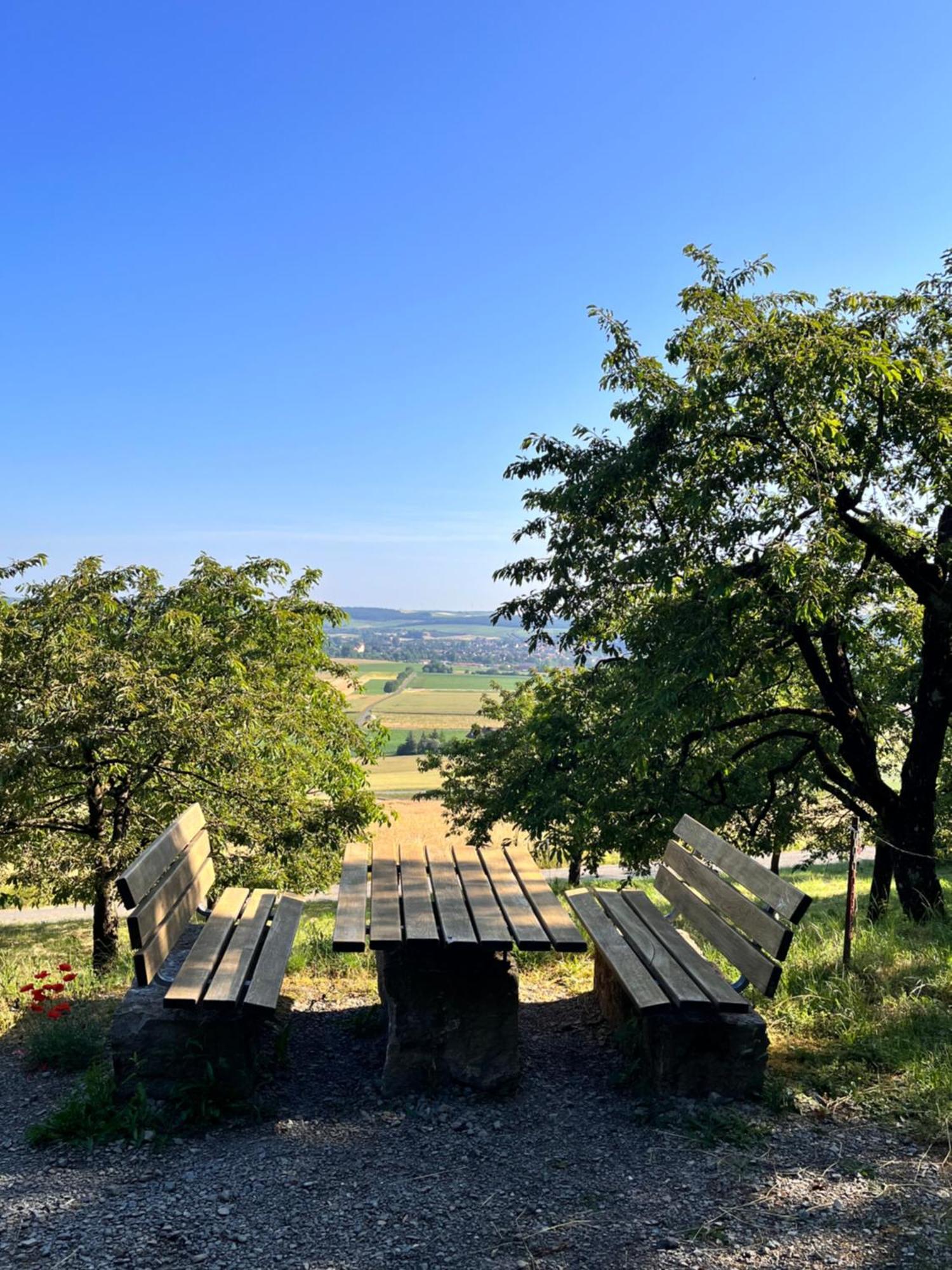 הוילה Unterleinach Ferienhaus Weinbergblick - Nahe Wuerzburg - 2 Schlafzimmer - Familienfreundlich - Terrasse מראה חיצוני תמונה