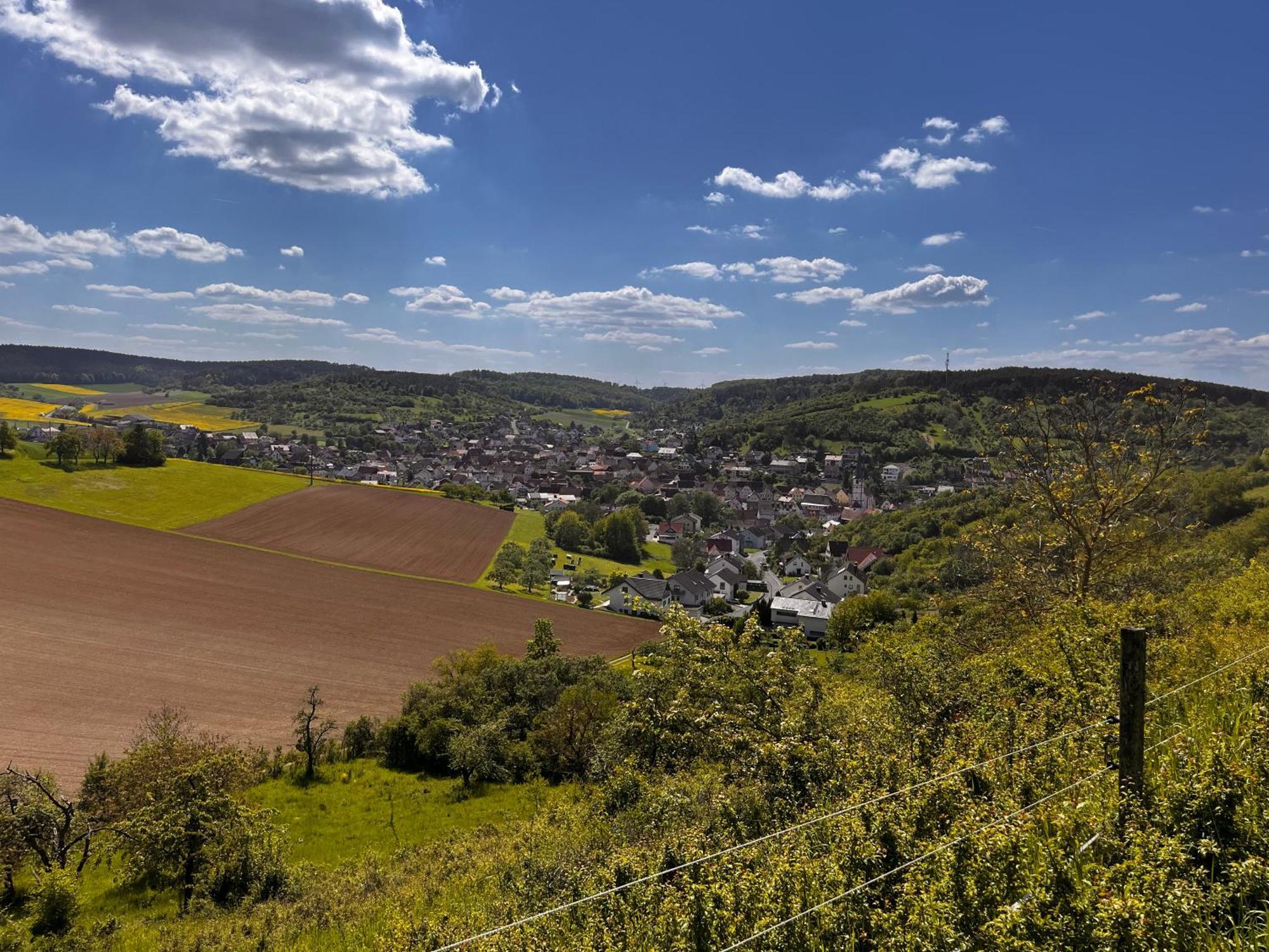 הוילה Unterleinach Ferienhaus Weinbergblick - Nahe Wuerzburg - 2 Schlafzimmer - Familienfreundlich - Terrasse מראה חיצוני תמונה